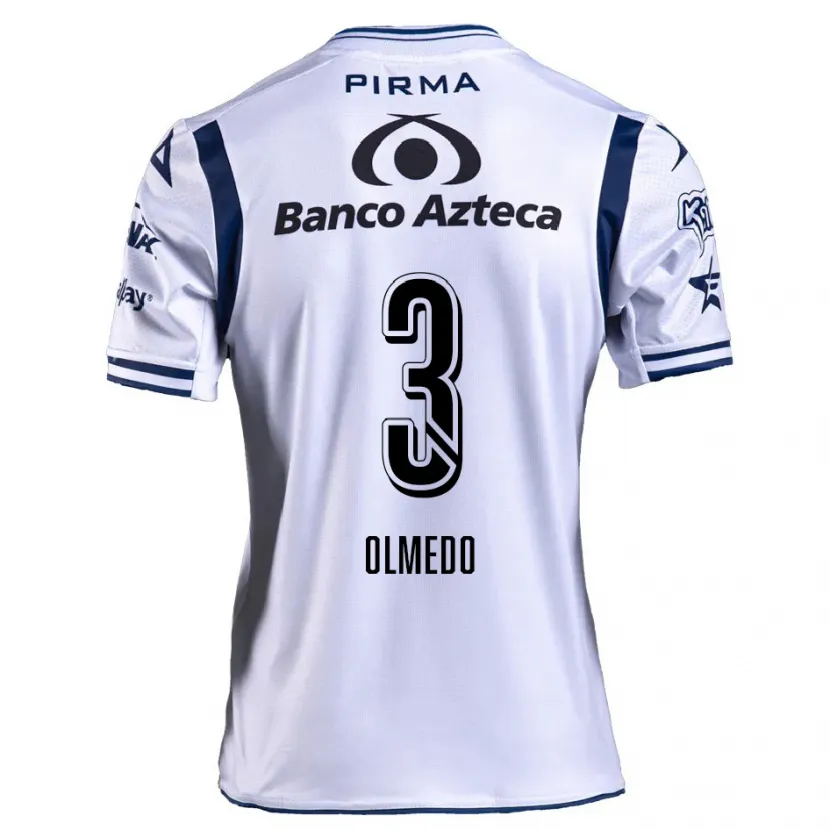 Danxen Kinder Sebastián Olmedo #3 Weiß Marineblau Heimtrikot Trikot 2024/25 T-Shirt