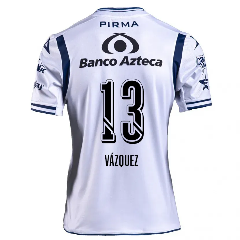 Danxen Kinder Ivo Vázquez #13 Weiß Marineblau Heimtrikot Trikot 2024/25 T-Shirt