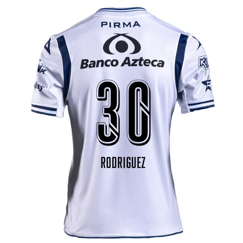 Danxen Kinder Jesús Rodríguez #30 Weiß Marineblau Heimtrikot Trikot 2024/25 T-Shirt