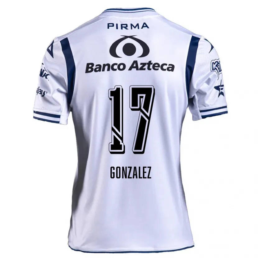 Danxen Kinder Andrea González #17 Weiß Marineblau Heimtrikot Trikot 2024/25 T-Shirt