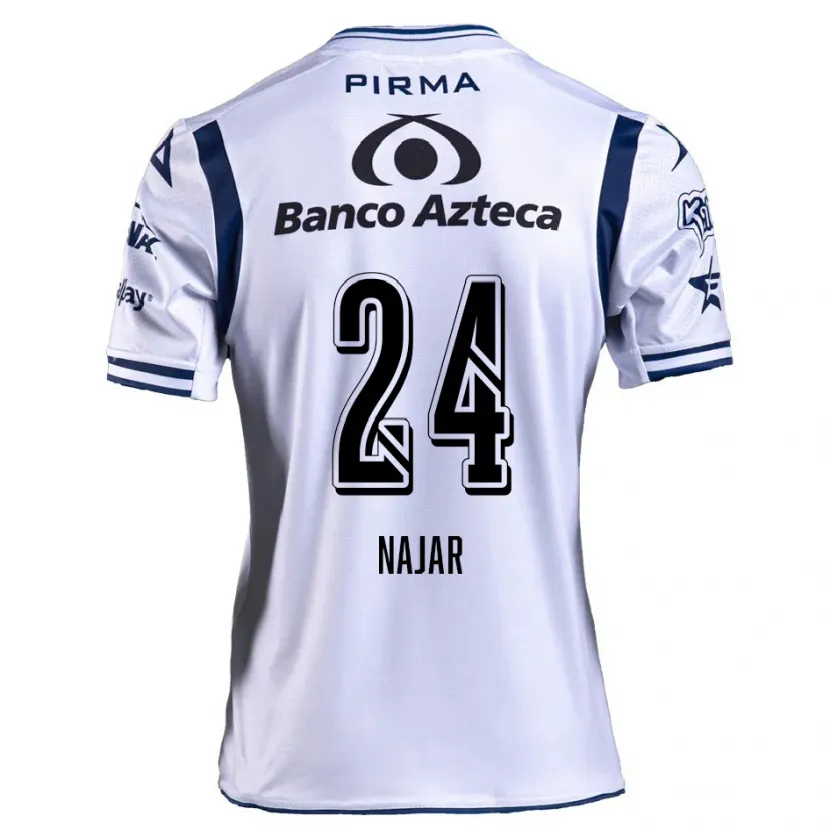 Danxen Kinder Ivonne Najar #24 Weiß Marineblau Heimtrikot Trikot 2024/25 T-Shirt