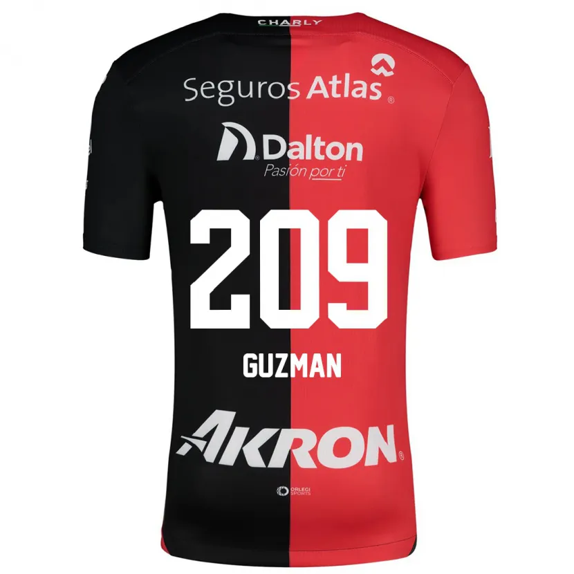Danxen Kinder Jorge Guzmán #209 Rot Schwarz Heimtrikot Trikot 2024/25 T-Shirt
