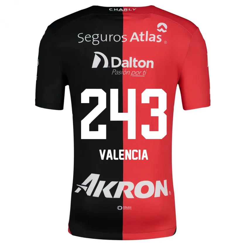 Danxen Kinder Luis Valencia #243 Rot Schwarz Heimtrikot Trikot 2024/25 T-Shirt