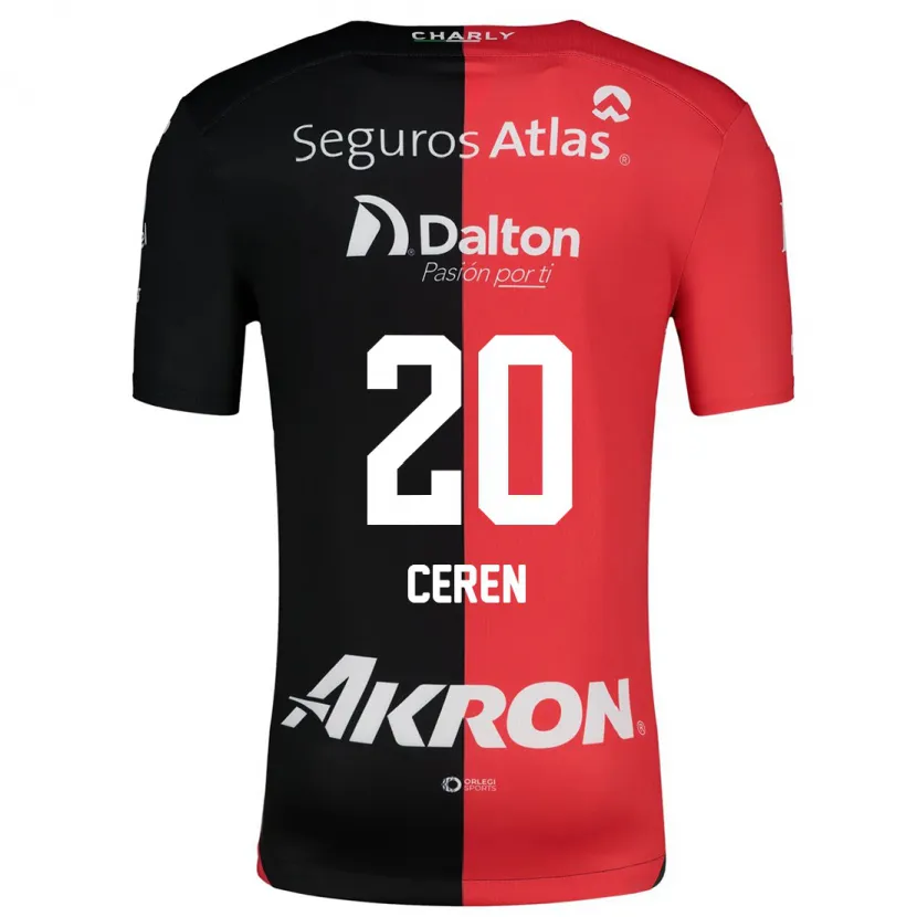 Danxen Kinder Brenda Cerén #20 Rot Schwarz Heimtrikot Trikot 2024/25 T-Shirt