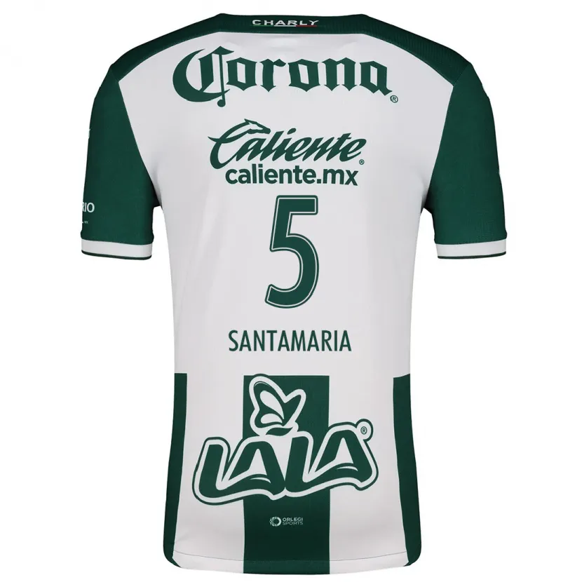Danxen Kinder Anderson Santamaría #5 Grün Weiß Heimtrikot Trikot 2024/25 T-Shirt