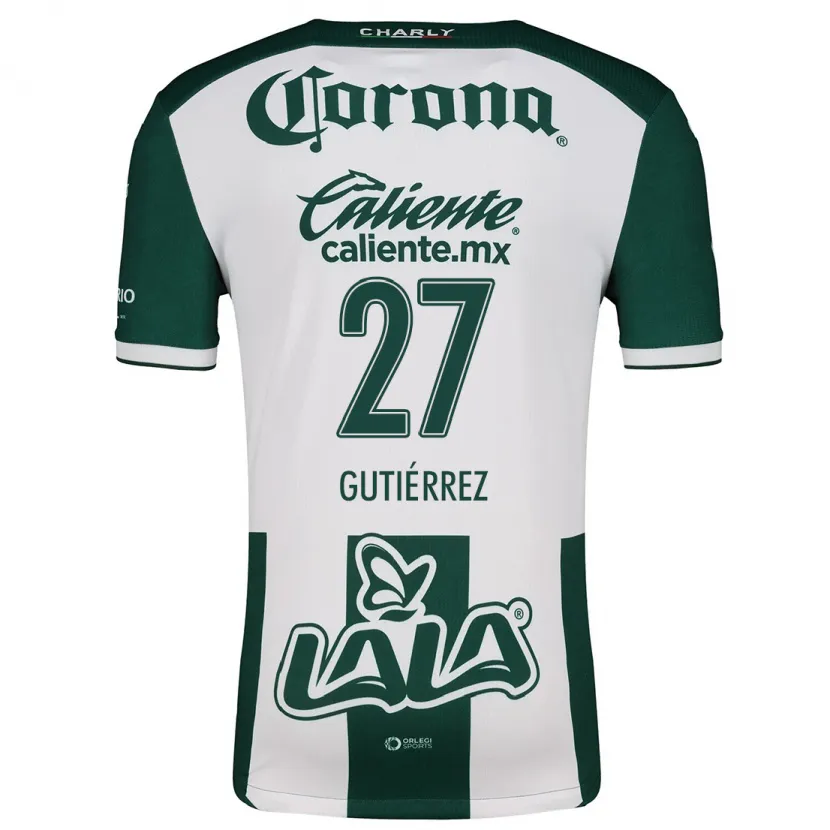 Danxen Kinder Luis Gutiérrez #27 Grün Weiß Heimtrikot Trikot 2024/25 T-Shirt