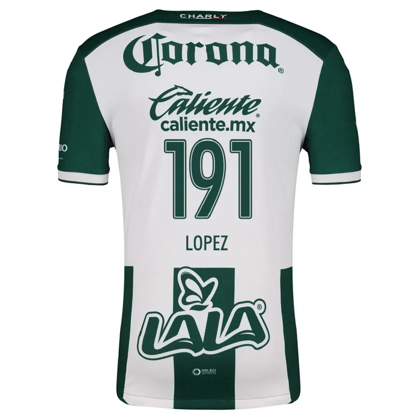 Danxen Kinder Carlos López #191 Grün Weiß Heimtrikot Trikot 2024/25 T-Shirt