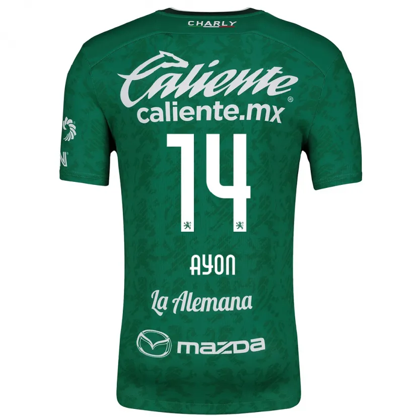 Danxen Kinder Ettson Ayón #14 Grün Weiß Heimtrikot Trikot 2024/25 T-Shirt