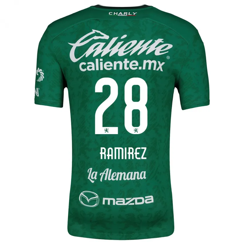 Danxen Kinder David Ramírez #28 Grün Weiß Heimtrikot Trikot 2024/25 T-Shirt