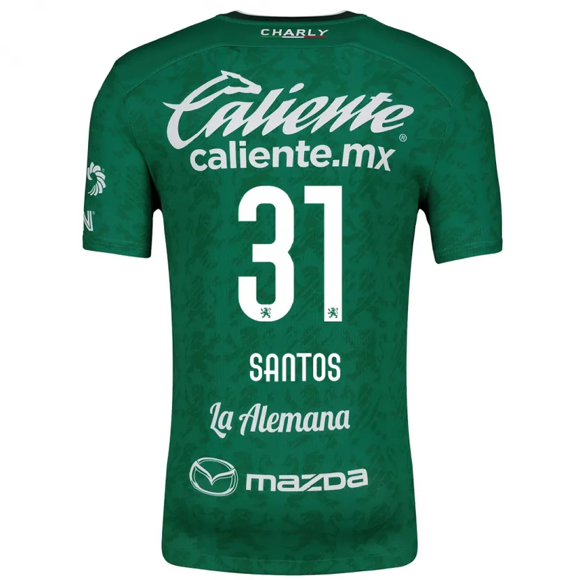Danxen Kinder Sebastián Santos #31 Grün Weiß Heimtrikot Trikot 2024/25 T-Shirt