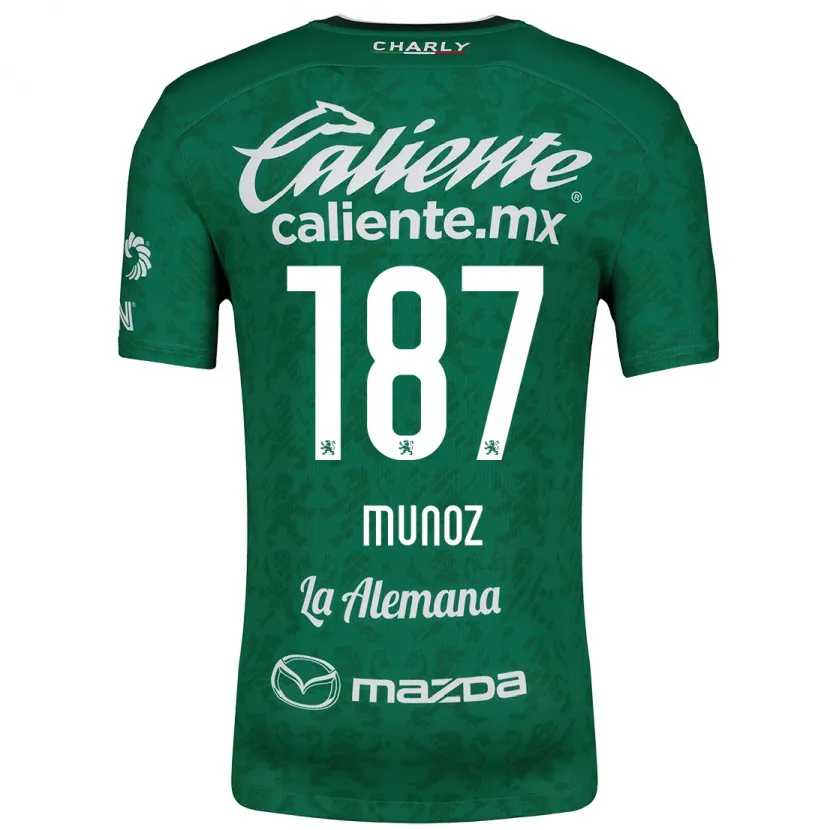 Danxen Kinder Diego Muñoz #187 Grün Weiß Heimtrikot Trikot 2024/25 T-Shirt