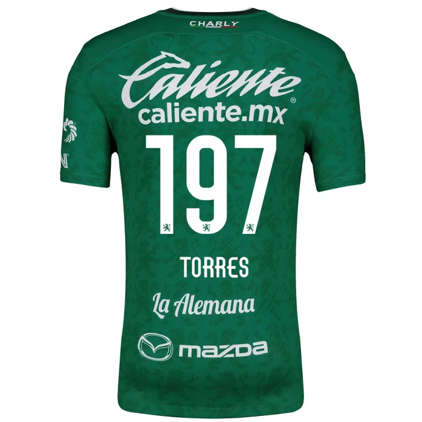 Danxen Kinder Erick Torres #197 Grün Weiß Heimtrikot Trikot 2024/25 T-Shirt