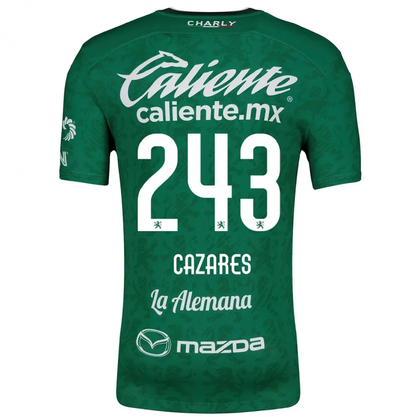 Danxen Kinder Juan Cázares #243 Grün Weiß Heimtrikot Trikot 2024/25 T-Shirt