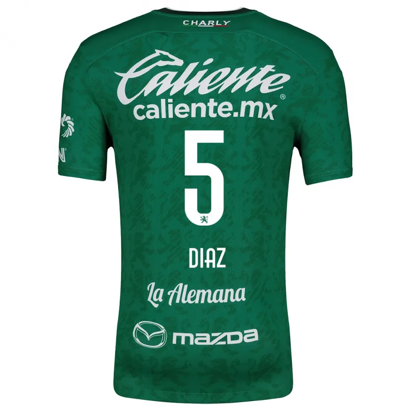 Danxen Kinder Brenda Díaz #5 Grün Weiß Heimtrikot Trikot 2024/25 T-Shirt