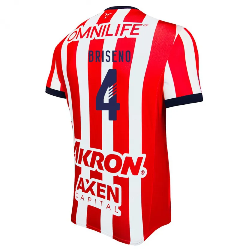 Danxen Kinder Antonio Briseño #4 Rot Weiß Blau Heimtrikot Trikot 2024/25 T-Shirt