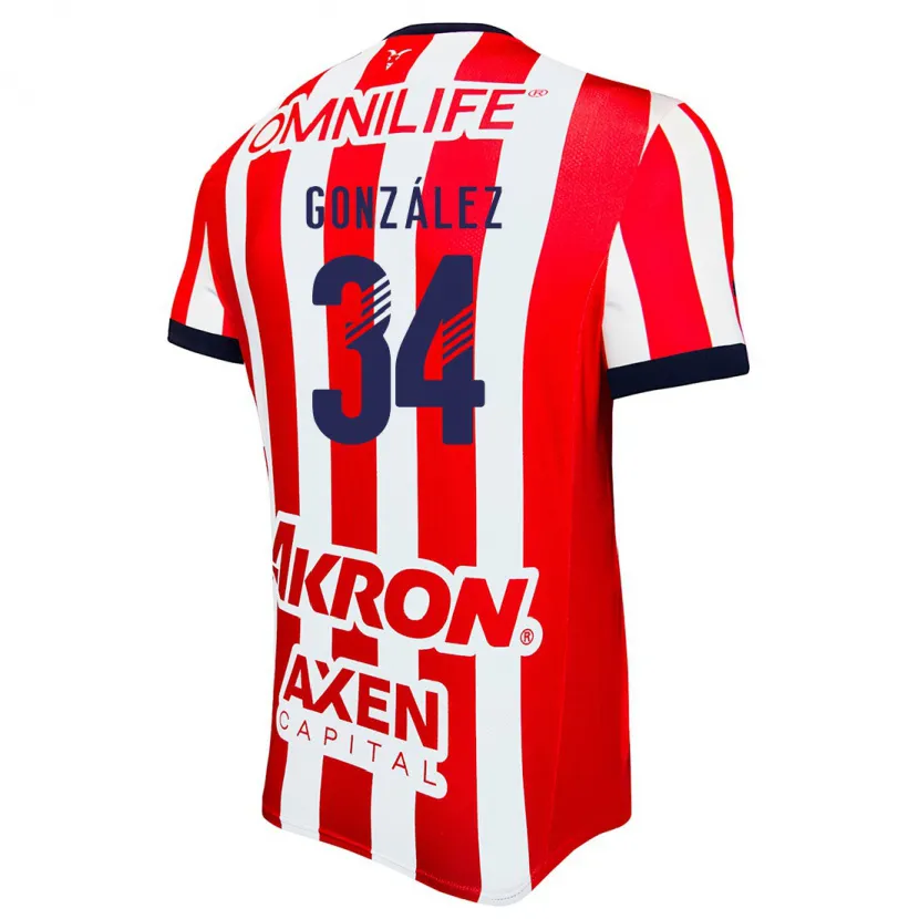 Danxen Kinder Armando González #34 Rot Weiß Blau Heimtrikot Trikot 2024/25 T-Shirt