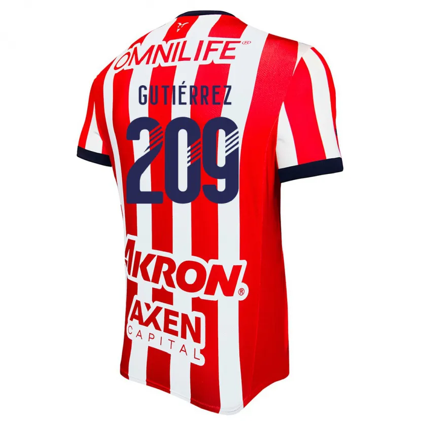 Danxen Kinder Edgar Gutiérrez #209 Rot Weiß Blau Heimtrikot Trikot 2024/25 T-Shirt