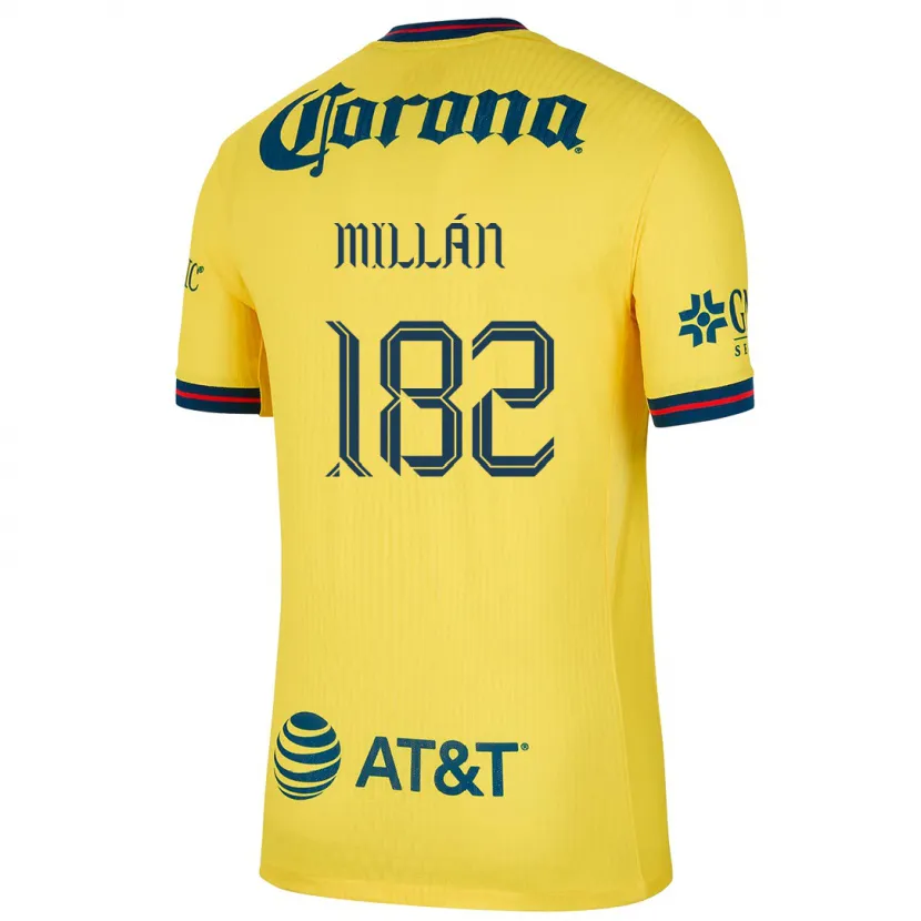 Danxen Kinder Daniel Millán #182 Gelb Blau Heimtrikot Trikot 2024/25 T-Shirt