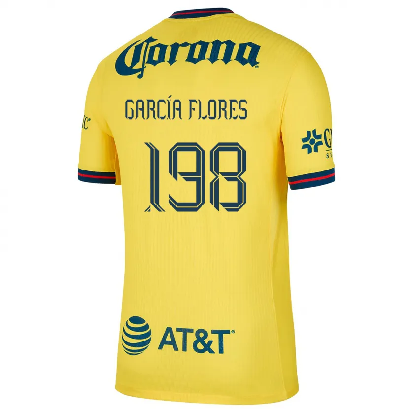 Danxen Kinder Francisco García Flores #198 Gelb Blau Heimtrikot Trikot 2024/25 T-Shirt