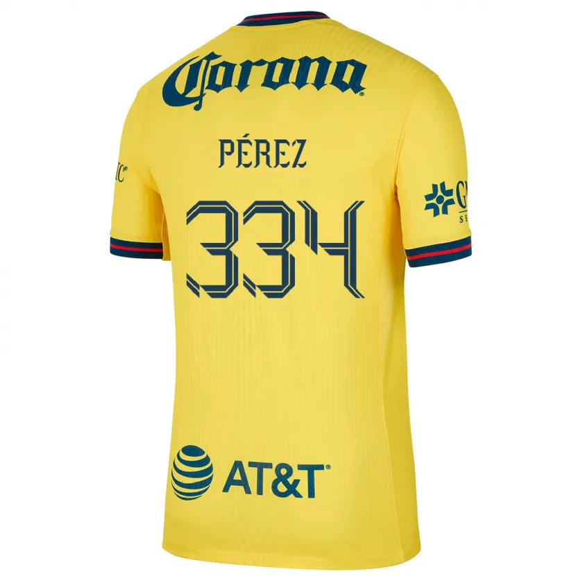 Danxen Kinder Diego Pérez #334 Gelb Blau Heimtrikot Trikot 2024/25 T-Shirt