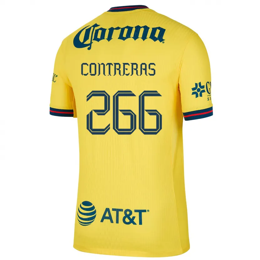 Danxen Kinder Ángel Contreras #266 Gelb Blau Heimtrikot Trikot 2024/25 T-Shirt