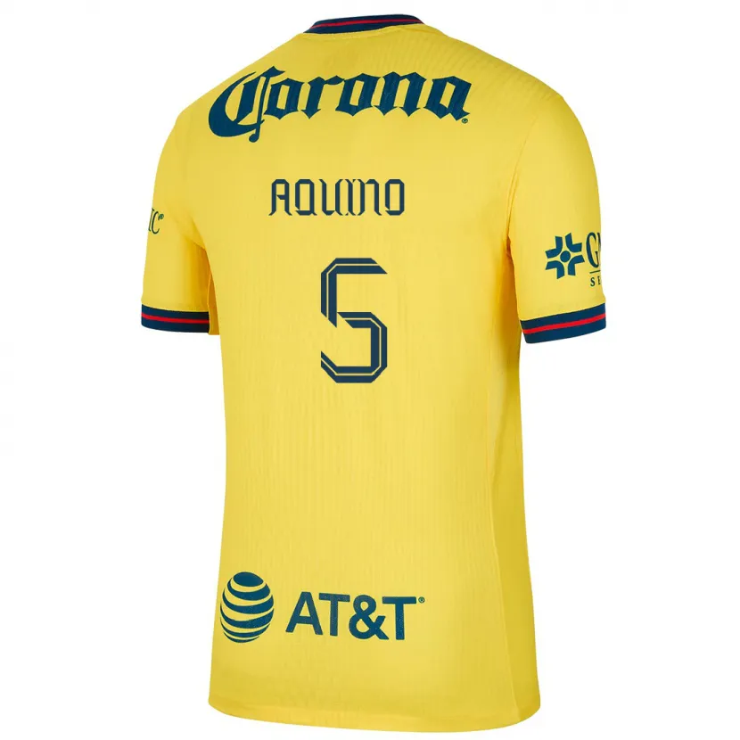 Danxen Kinder Pedro Aquino #5 Gelb Blau Heimtrikot Trikot 2024/25 T-Shirt