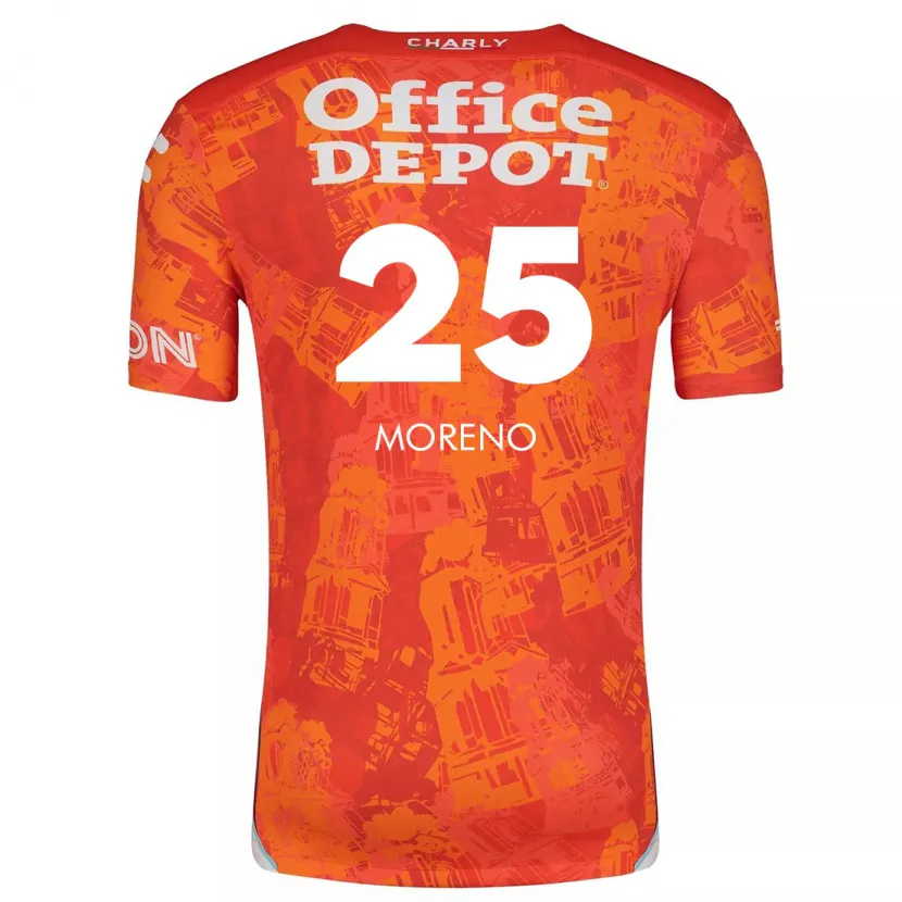 Danxen Kinder Carlos Moreno #25 Orange Weiß Auswärtstrikot Trikot 2024/25 T-Shirt