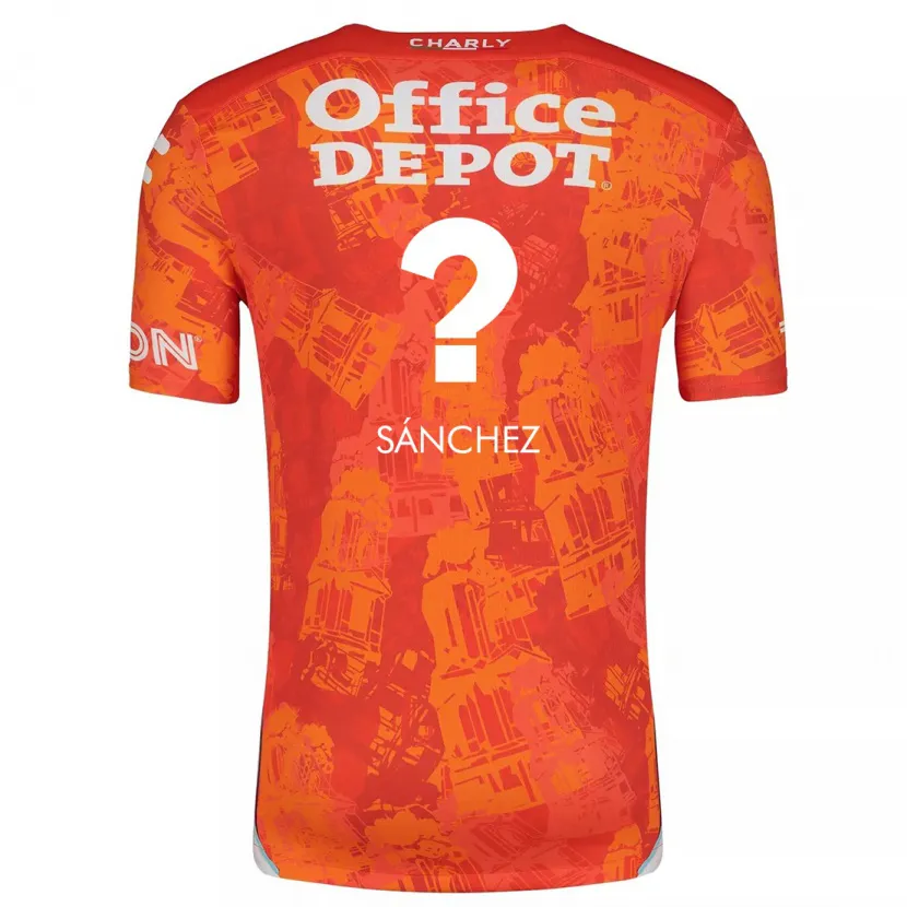 Danxen Kinder Leonardo Sánchez #0 Orange Weiß Auswärtstrikot Trikot 2024/25 T-Shirt