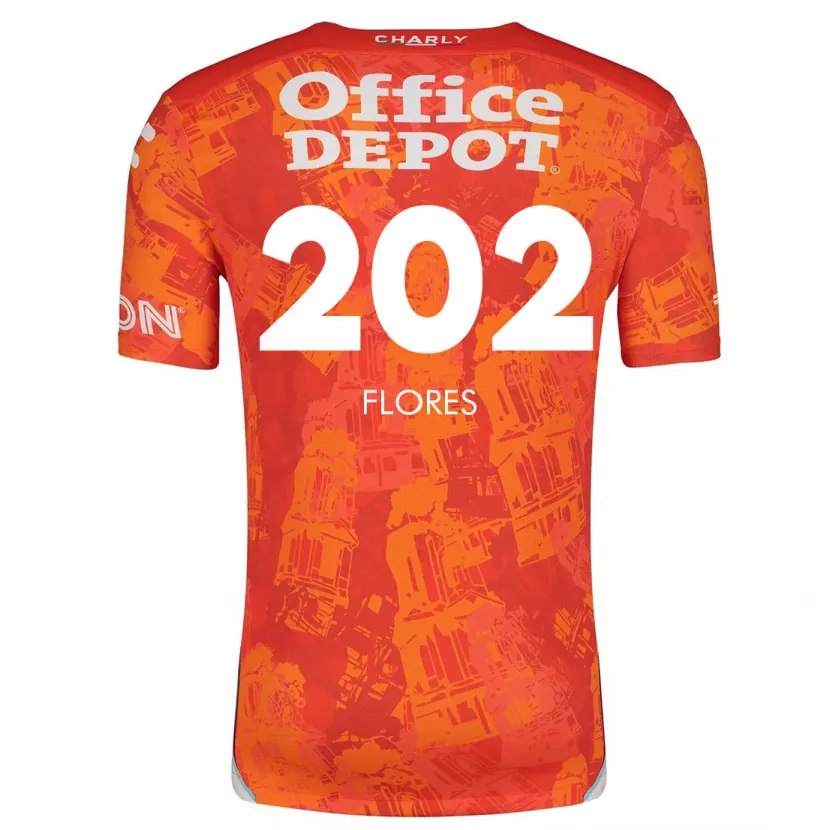 Danxen Kinder Luis Flores #202 Orange Weiß Auswärtstrikot Trikot 2024/25 T-Shirt