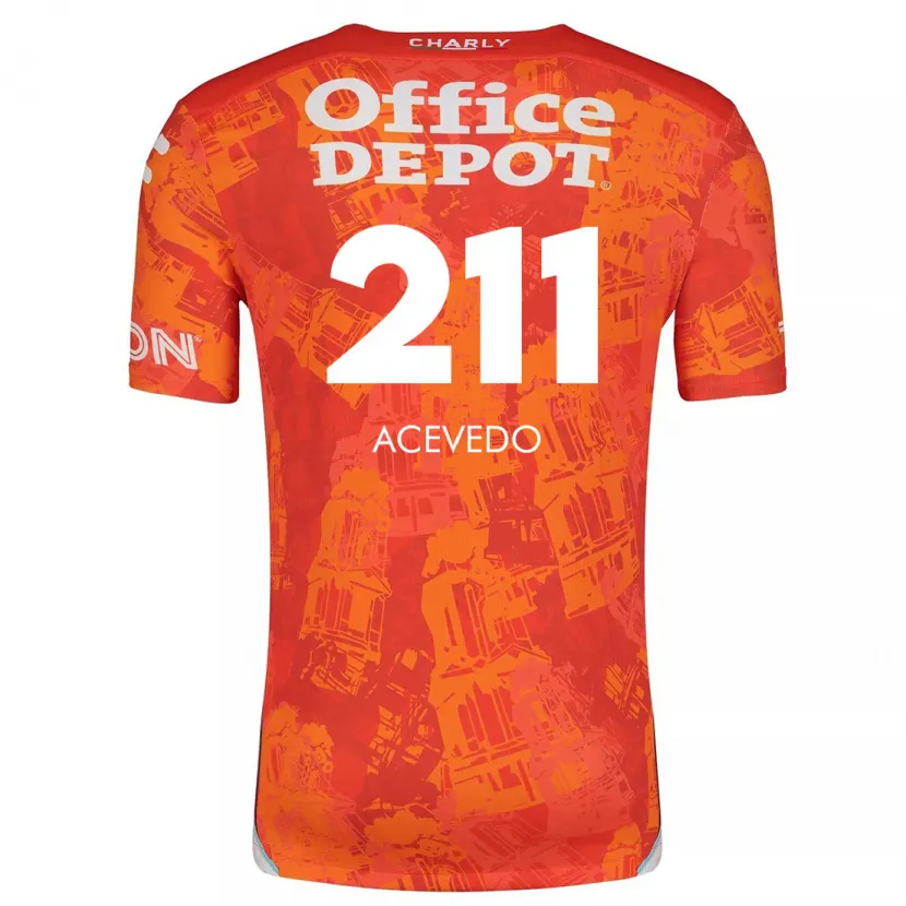 Danxen Kinder Gerardo Acevedo #211 Orange Weiß Auswärtstrikot Trikot 2024/25 T-Shirt