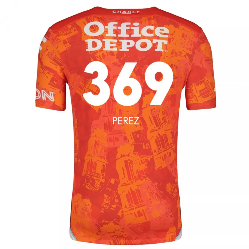 Danxen Kinder Santiago Pérez #369 Orange Weiß Auswärtstrikot Trikot 2024/25 T-Shirt