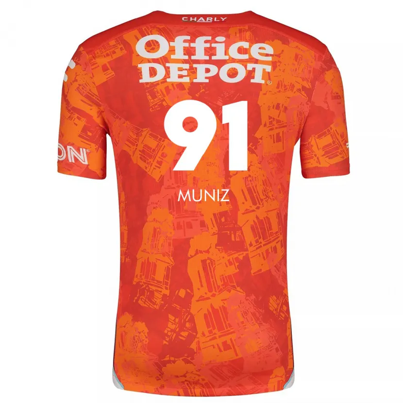 Danxen Kinder Brandon Muñiz #91 Orange Weiß Auswärtstrikot Trikot 2024/25 T-Shirt