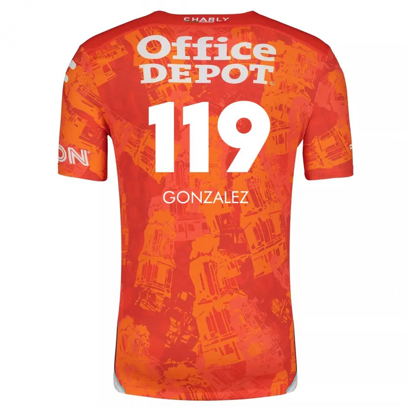 Danxen Kinder Juan González #119 Orange Weiß Auswärtstrikot Trikot 2024/25 T-Shirt