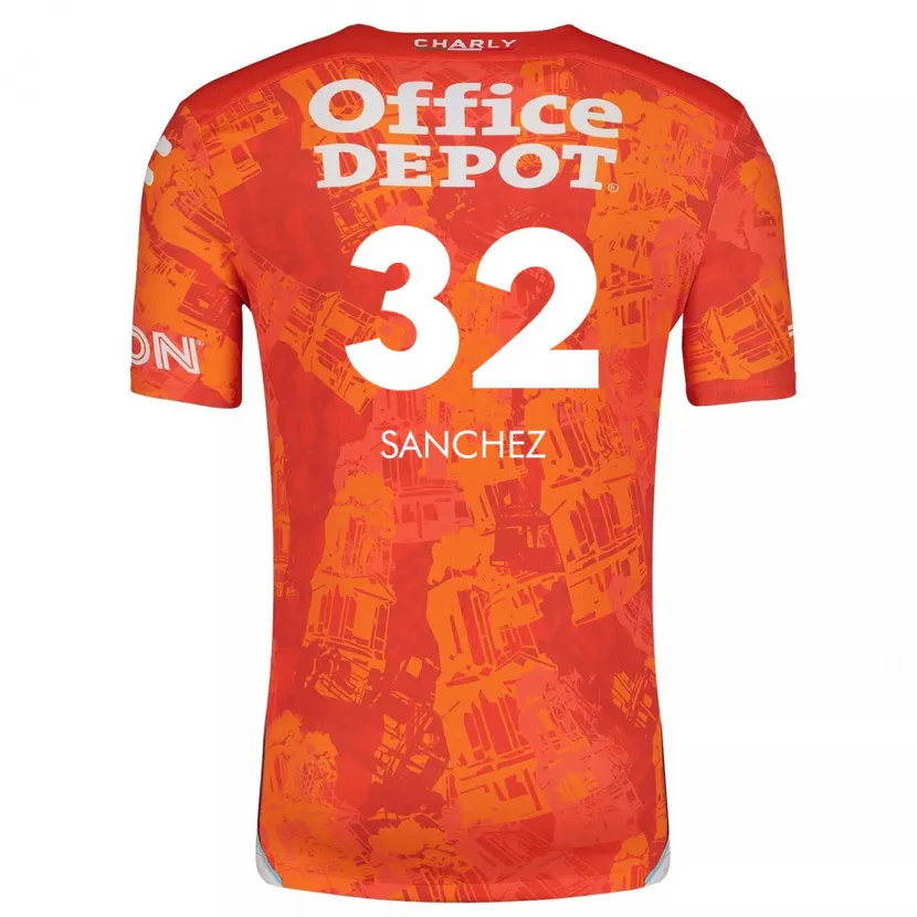 Danxen Kinder Luis Sánchez #32 Orange Weiß Auswärtstrikot Trikot 2024/25 T-Shirt