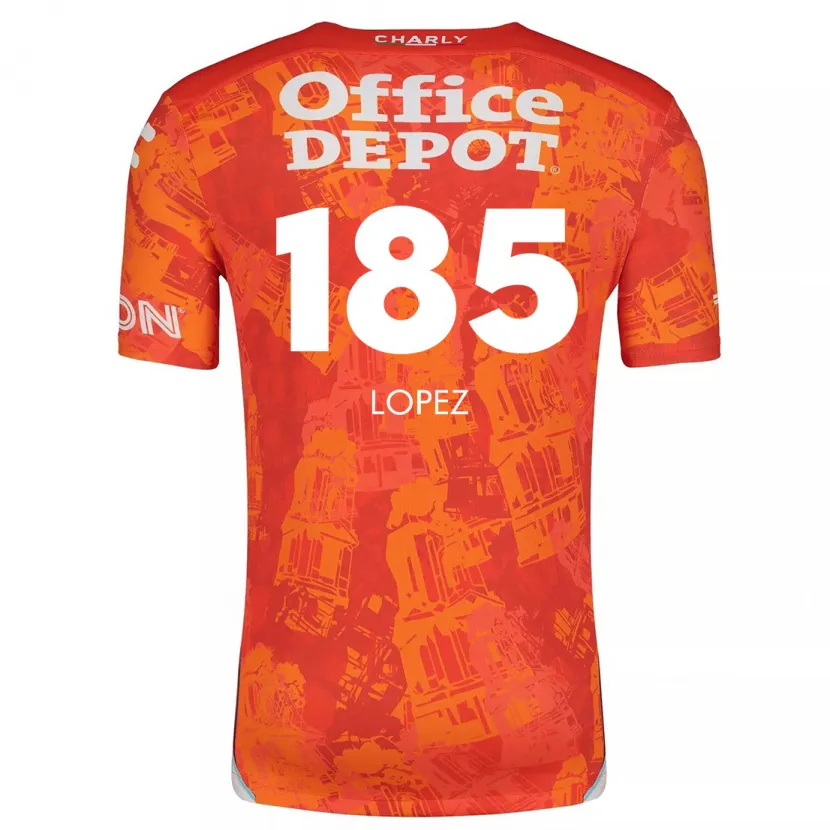 Danxen Kinder René López #185 Orange Weiß Auswärtstrikot Trikot 2024/25 T-Shirt