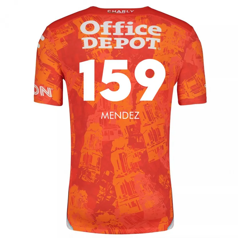 Danxen Kinder Daniel Méndez #159 Orange Weiß Auswärtstrikot Trikot 2024/25 T-Shirt