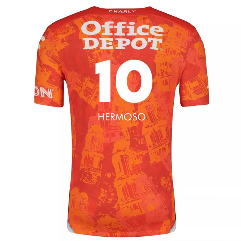 Danxen Kinder Jennifer Hermoso #10 Orange Weiß Auswärtstrikot Trikot 2024/25 T-Shirt