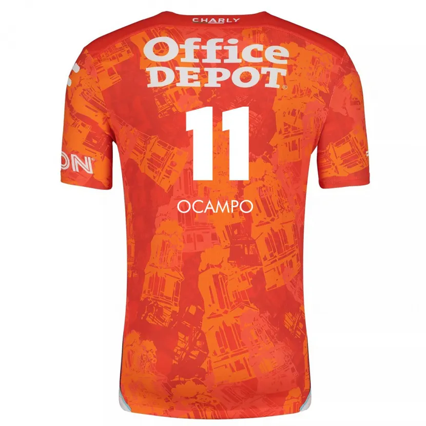 Danxen Kinder Mónica Ocampo #11 Orange Weiß Auswärtstrikot Trikot 2024/25 T-Shirt
