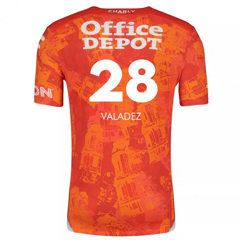 Danxen Kinder Julia Valadez #28 Orange Weiß Auswärtstrikot Trikot 2024/25 T-Shirt