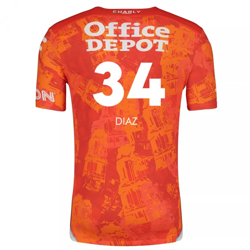 Danxen Kinder Karen Díaz #34 Orange Weiß Auswärtstrikot Trikot 2024/25 T-Shirt