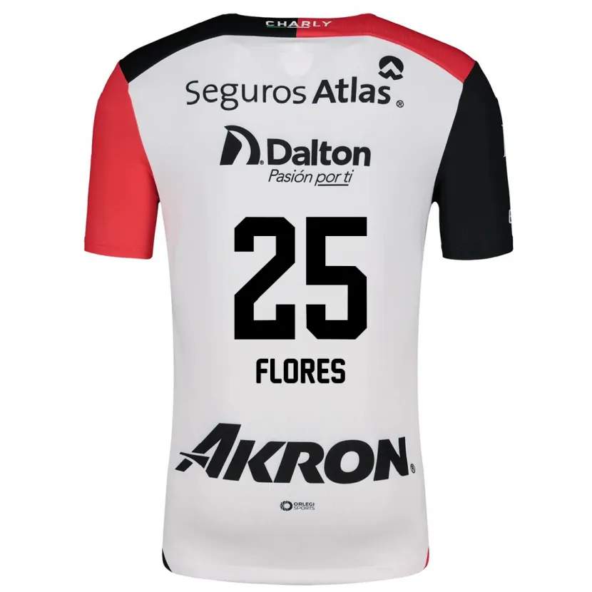 Danxen Kinder Leonardo Flores #25 Weiß Rot Schwarz Auswärtstrikot Trikot 2024/25 T-Shirt