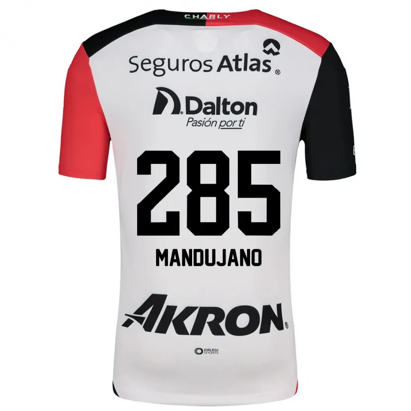 Danxen Kinder Sebastián Mandujano #285 Weiß Rot Schwarz Auswärtstrikot Trikot 2024/25 T-Shirt