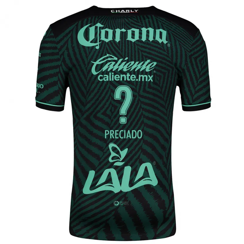 Danxen Kinder Hárold Preciado #0 Schwarz Grün Auswärtstrikot Trikot 2024/25 T-Shirt