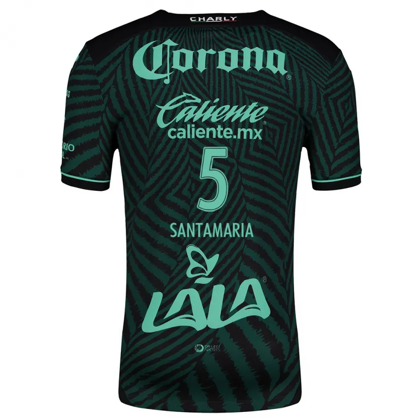 Danxen Kinder Anderson Santamaría #5 Schwarz Grün Auswärtstrikot Trikot 2024/25 T-Shirt