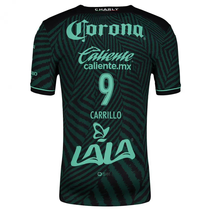 Danxen Kinder Jordán Carrillo #9 Schwarz Grün Auswärtstrikot Trikot 2024/25 T-Shirt