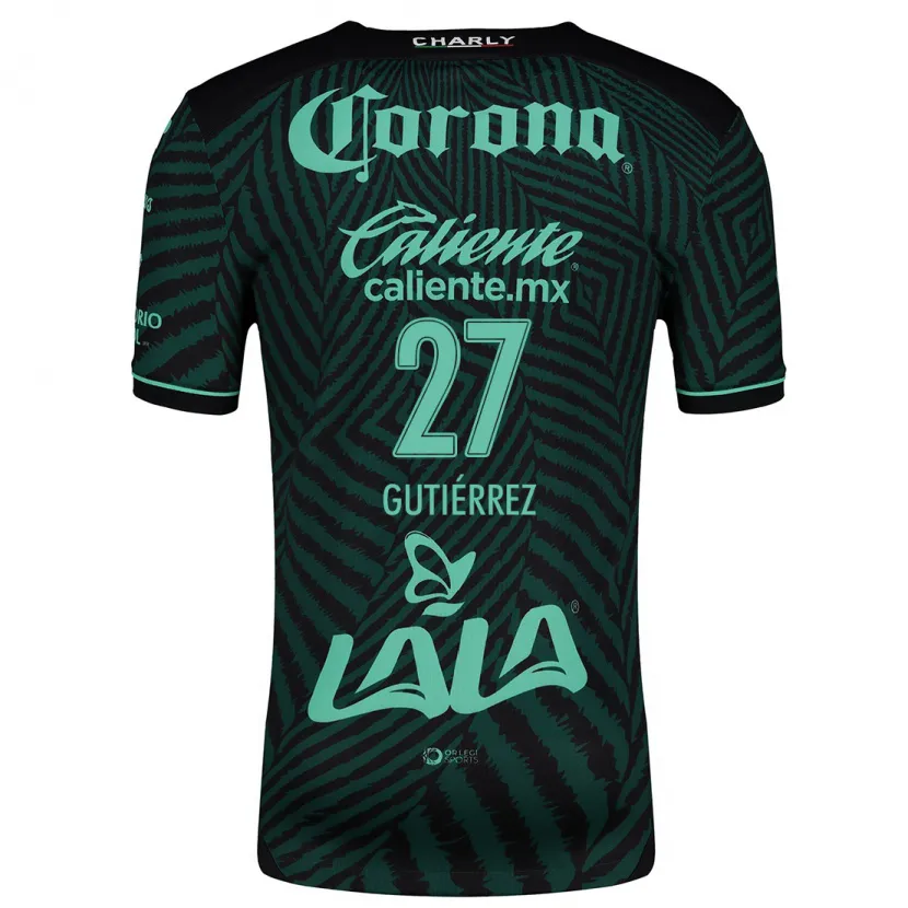 Danxen Kinder Luis Gutiérrez #27 Schwarz Grün Auswärtstrikot Trikot 2024/25 T-Shirt