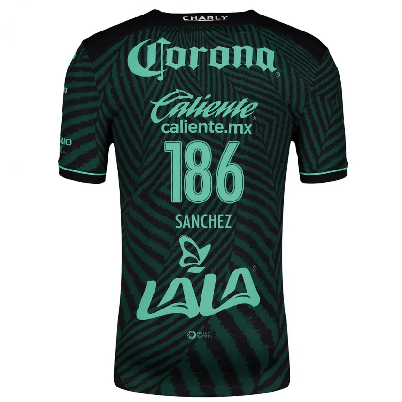 Danxen Kinder David Sánchez #186 Schwarz Grün Auswärtstrikot Trikot 2024/25 T-Shirt
