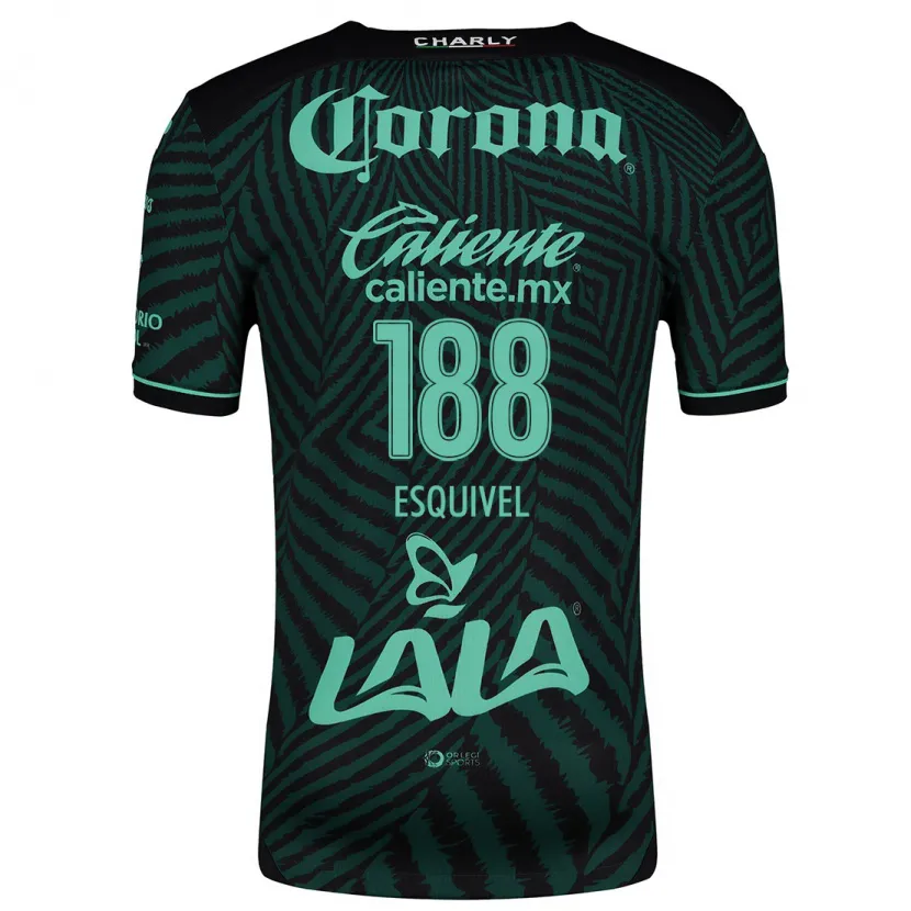 Danxen Kinder Bruno Esquivel #188 Schwarz Grün Auswärtstrikot Trikot 2024/25 T-Shirt