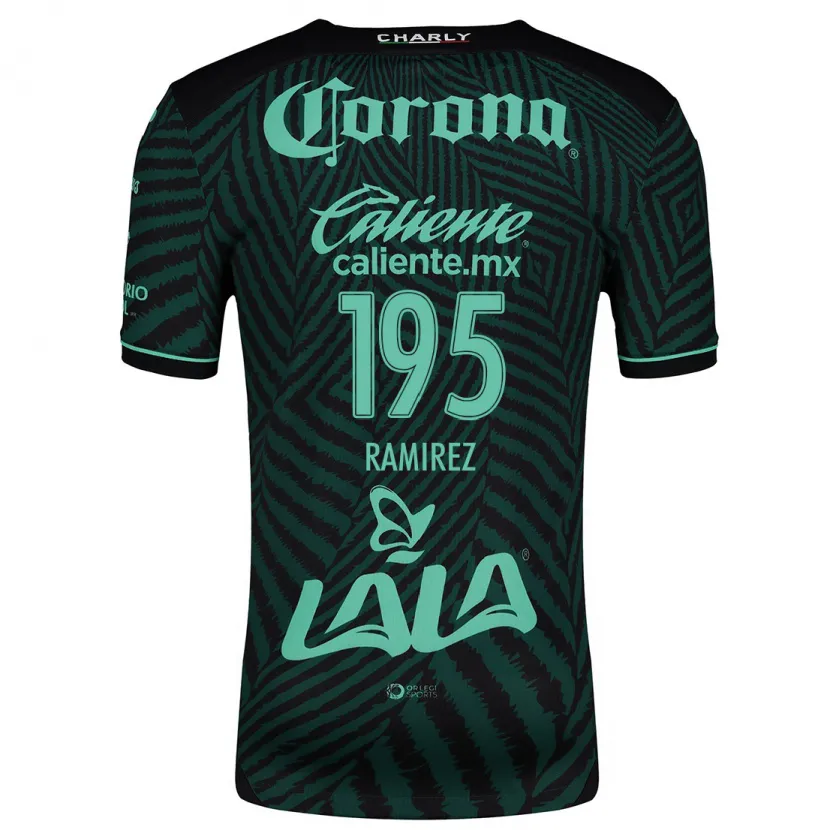 Danxen Kinder Jesús Ramírez #195 Schwarz Grün Auswärtstrikot Trikot 2024/25 T-Shirt