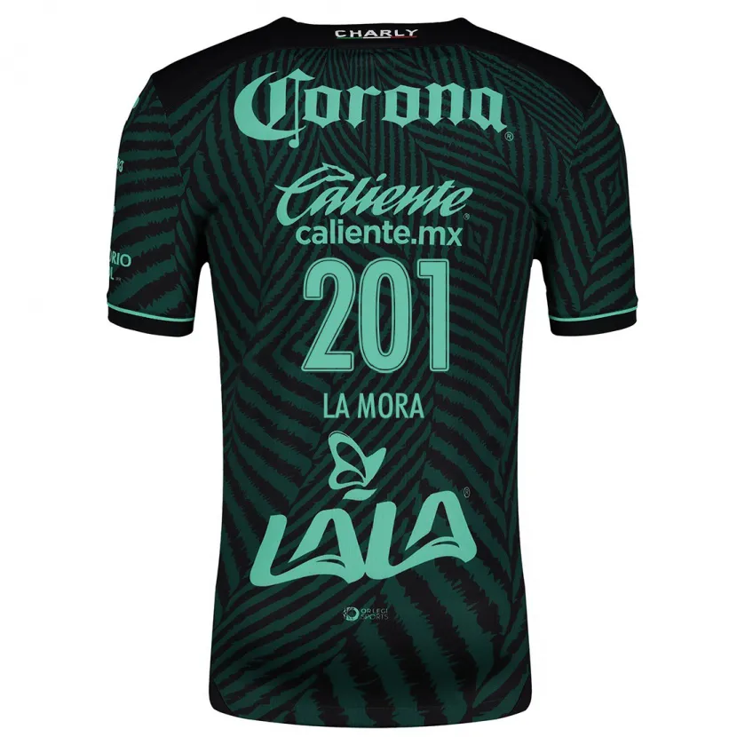 Danxen Kinder Luis De La Mora #201 Schwarz Grün Auswärtstrikot Trikot 2024/25 T-Shirt